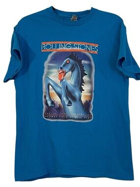 Gildan Blue Rolling Stones Horse Graphic Tee